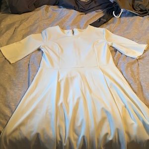 White tea length dress